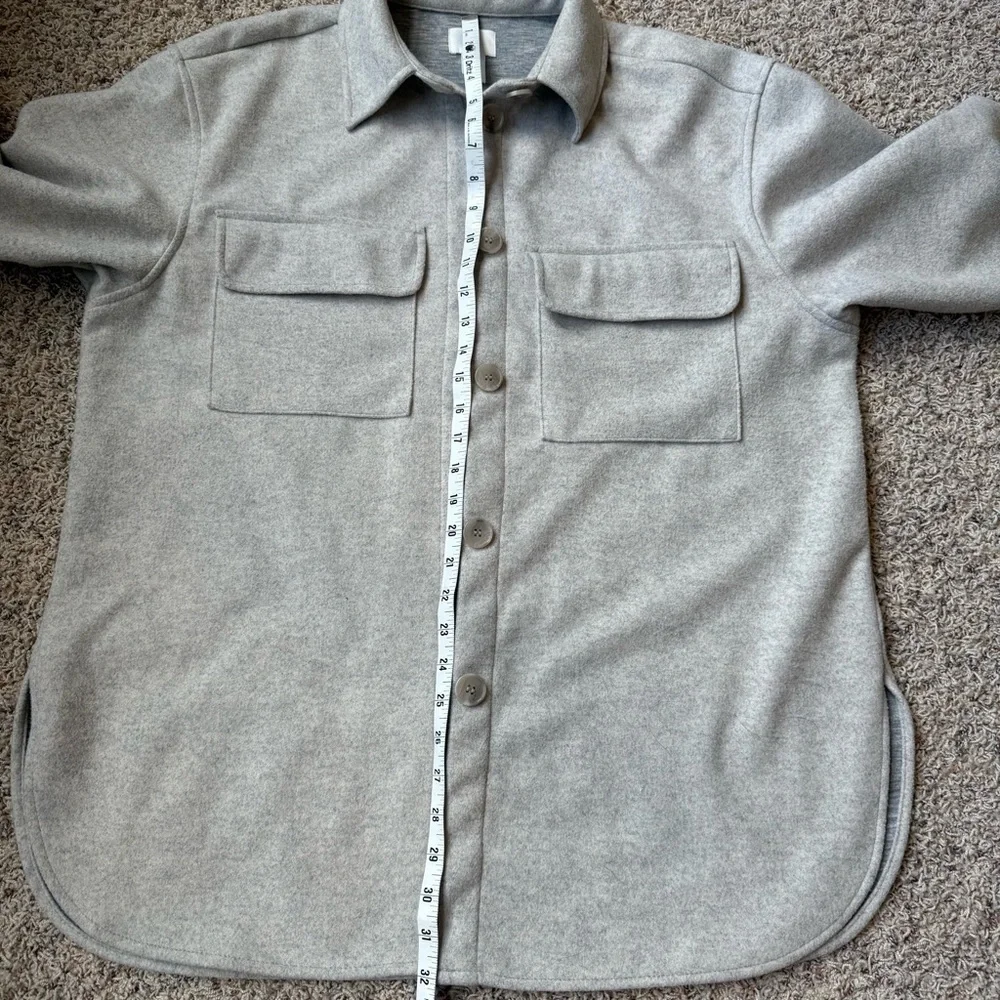 H&M Women’s Jersey Shirt Jacket Shacket in Light Beige Melange Medium